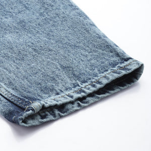 Men's Blue Dad Fit Solid Jeans