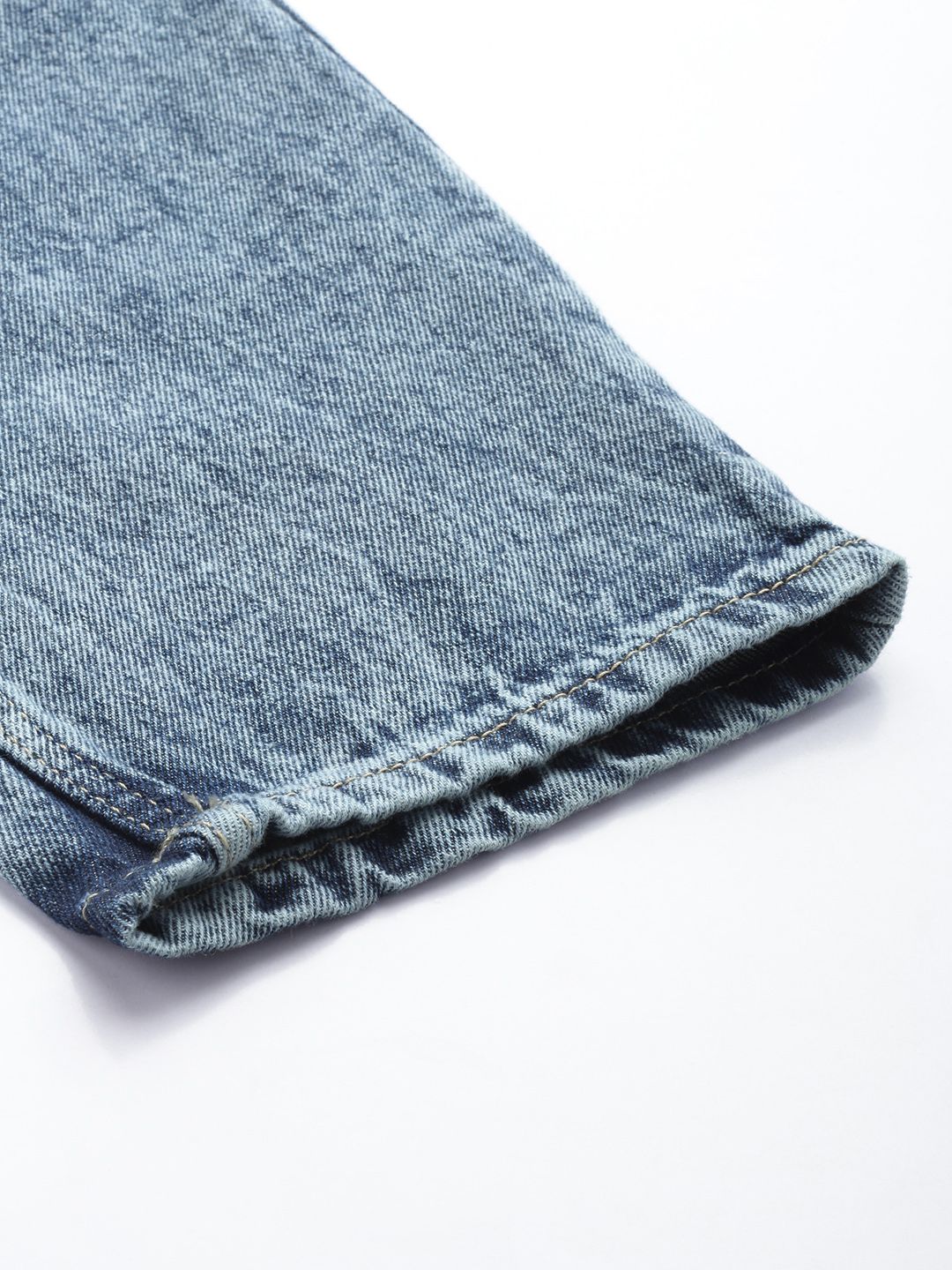 Men's Blue Dad Fit Solid Jeans