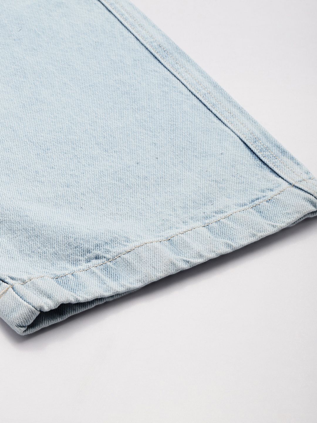 Men's Blue Relaxed Fit Solid Denim Joggers