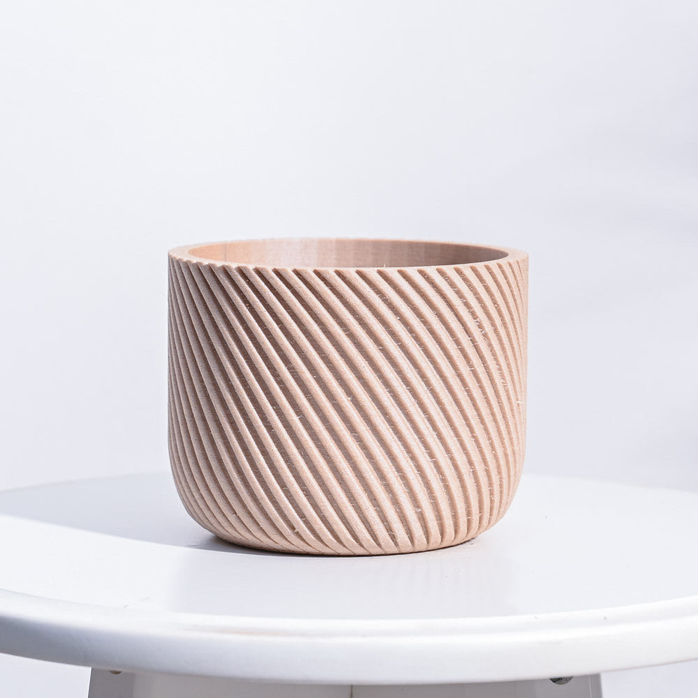 Oblique Elegance Wooden Pot