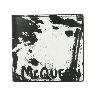 Alexander Mcqueen Graffiti Logo Bi-Fold Wallet Black/White