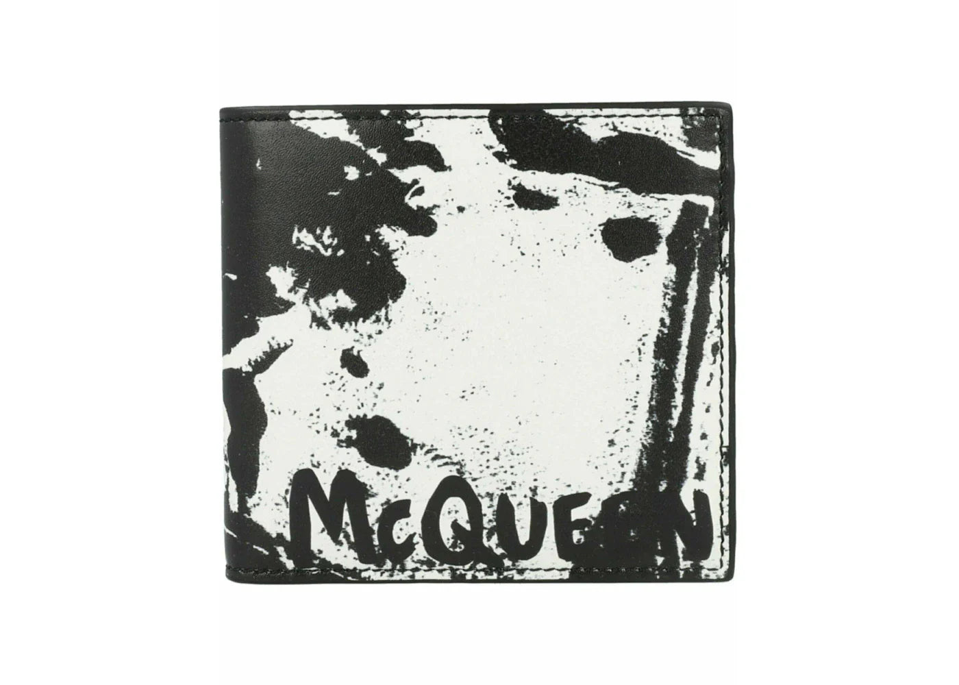 Alexander Mcqueen Graffiti Logo Bi-Fold Wallet Black/White