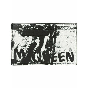 Alexander Mcqueen Graffiti Logo Card Holder Black/White