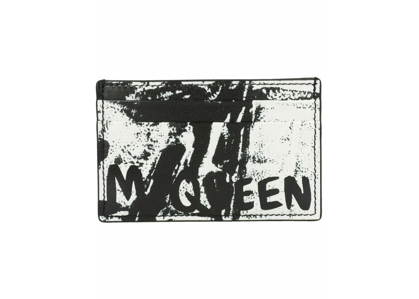 Alexander Mcqueen Graffiti Logo Card Holder Black/White