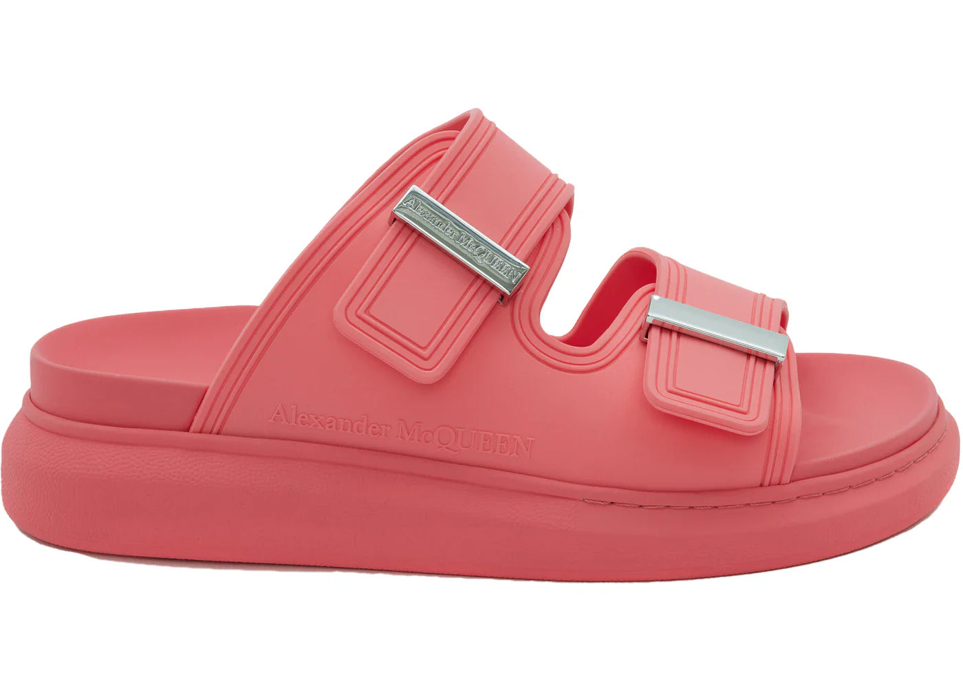 Alexander Mcqueen Hybrid Buckled Rubber Sandals Coral (Women'S)
