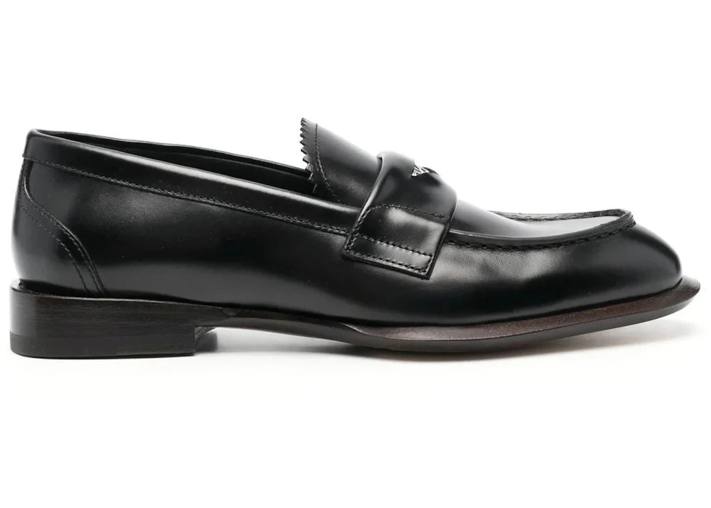 Alexander Mcqueen Leather Coin-Embellished Penny Loafer Black