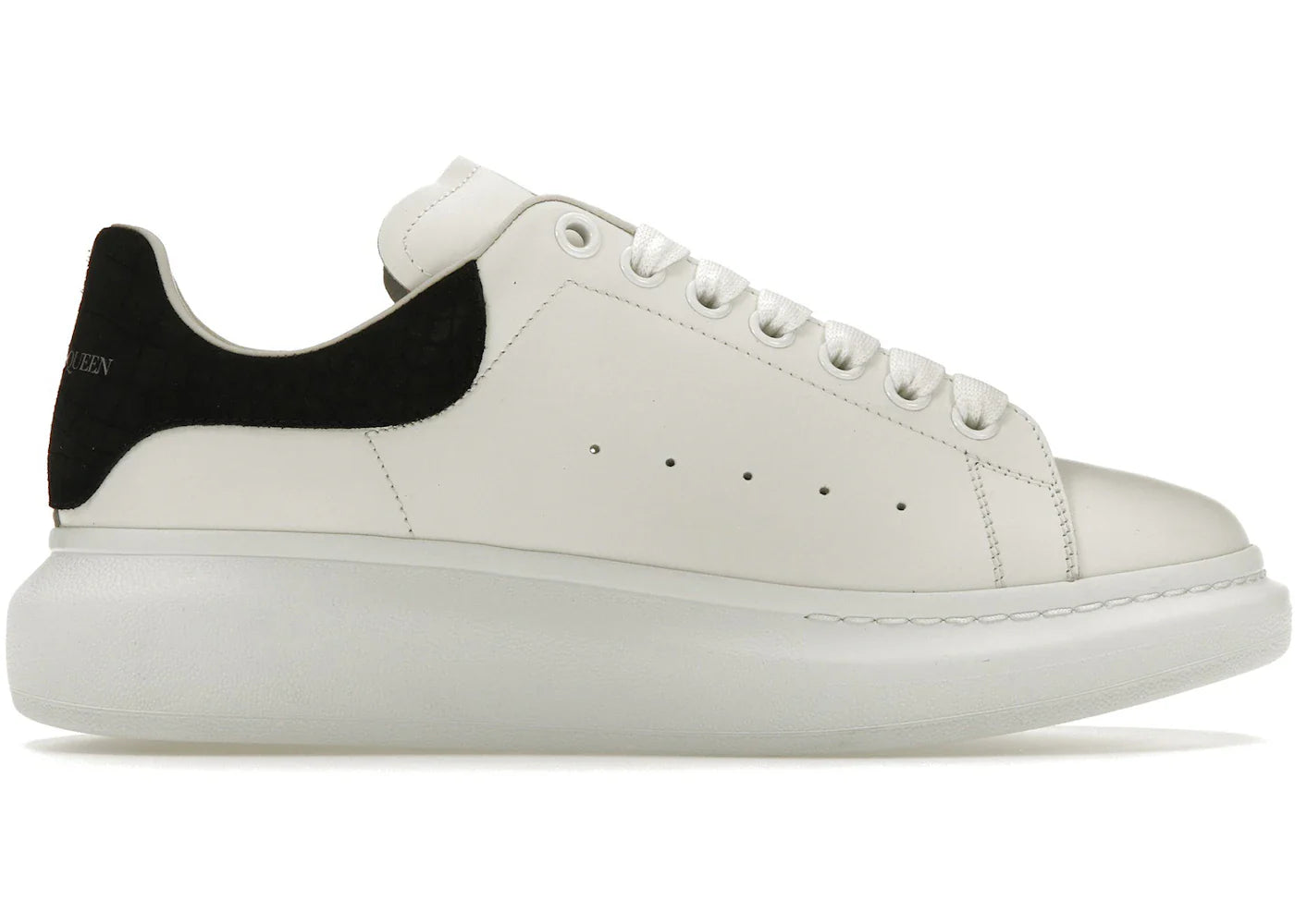 Alexander Mcqueen Oversized Black Embossed Suede Croco