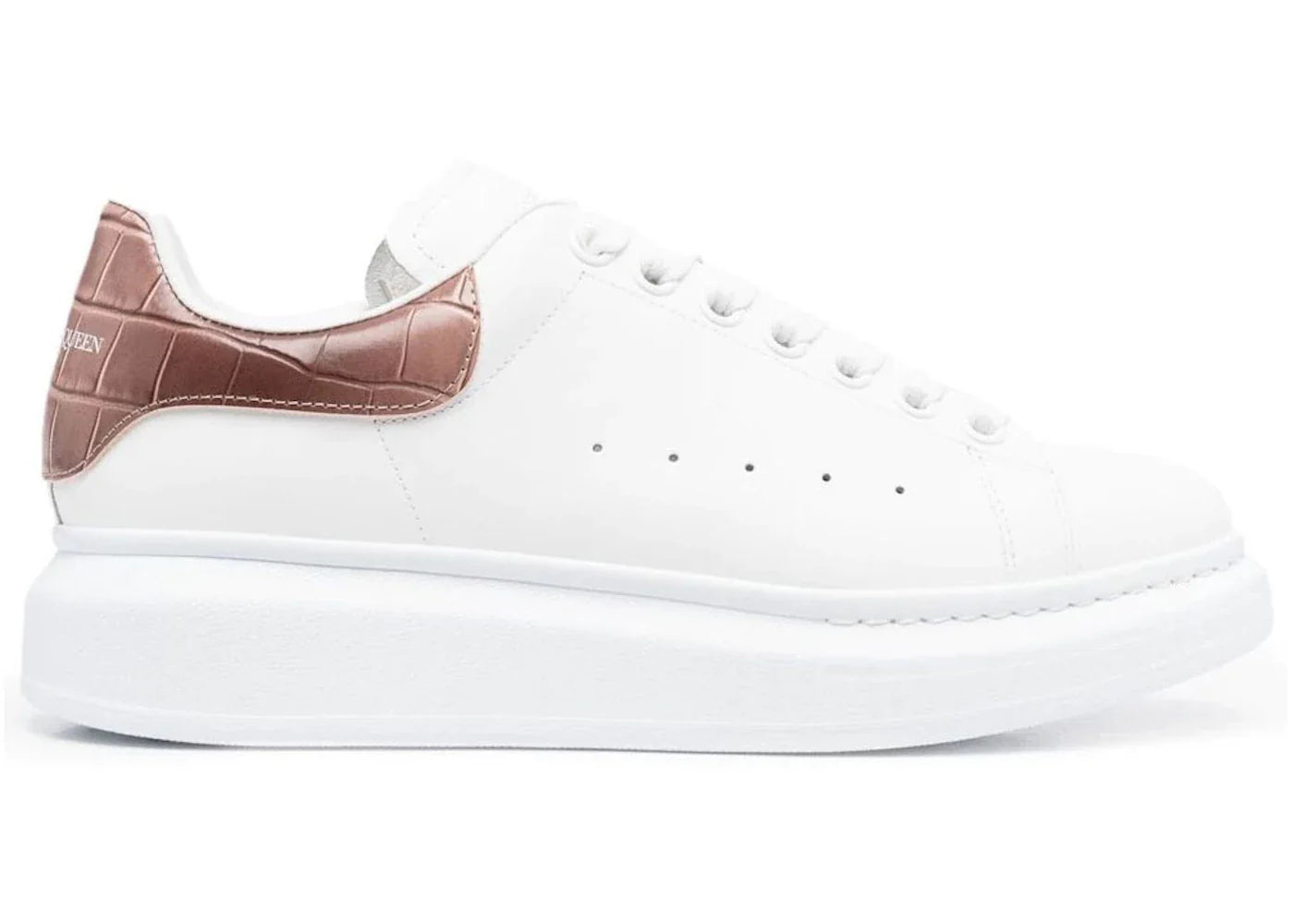 Alexander Mcqueen Oversized White Burnt Pink Croc (Women'S)