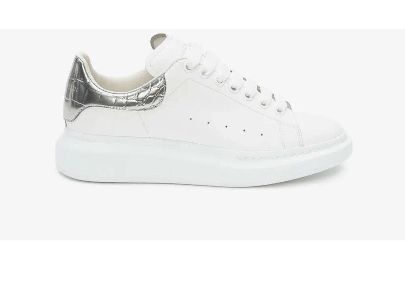 Alexander Mcqueen Oversized White Silver Croco