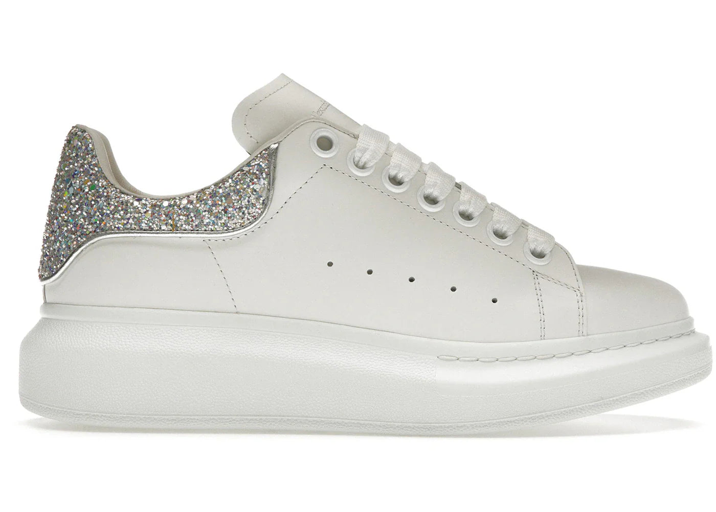 Alexander Mcqueen Oversized White Silver Glitter (Women'S)