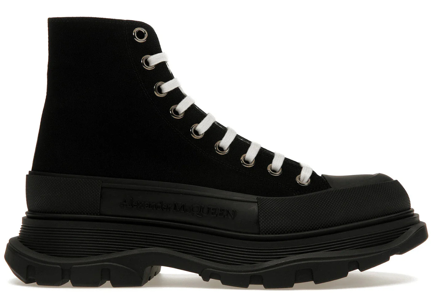 Alexander Mcqueen Tread Slick Boot Black Black White