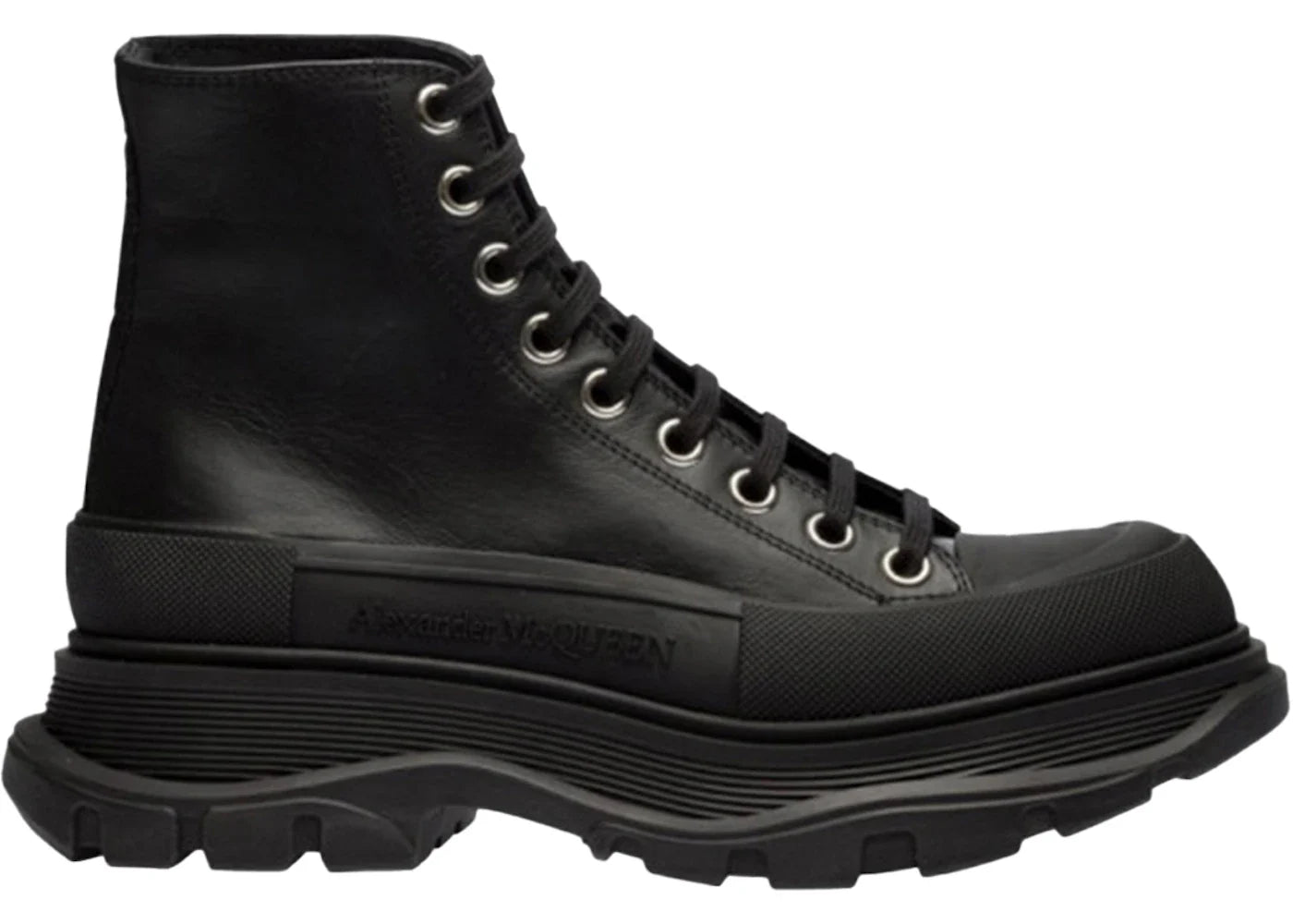 Alexander Mcqueen Tread Slick Boot Leather Black Black (Women'S)