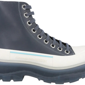 Alexander Mcqueen Tread Slick Boot Navy White (Women'S)