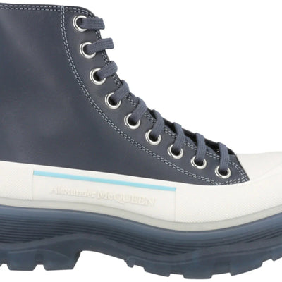 Alexander Mcqueen Tread Slick Boot Navy White (Women'S)