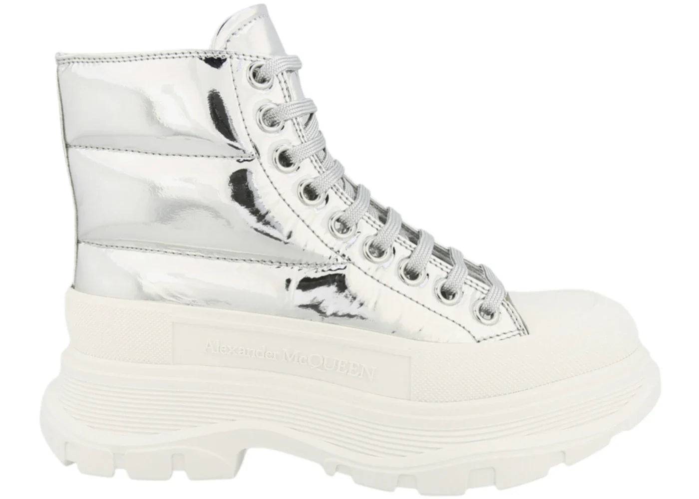 Alexander Mcqueen Tread Slick Boot Silver (Women'S)