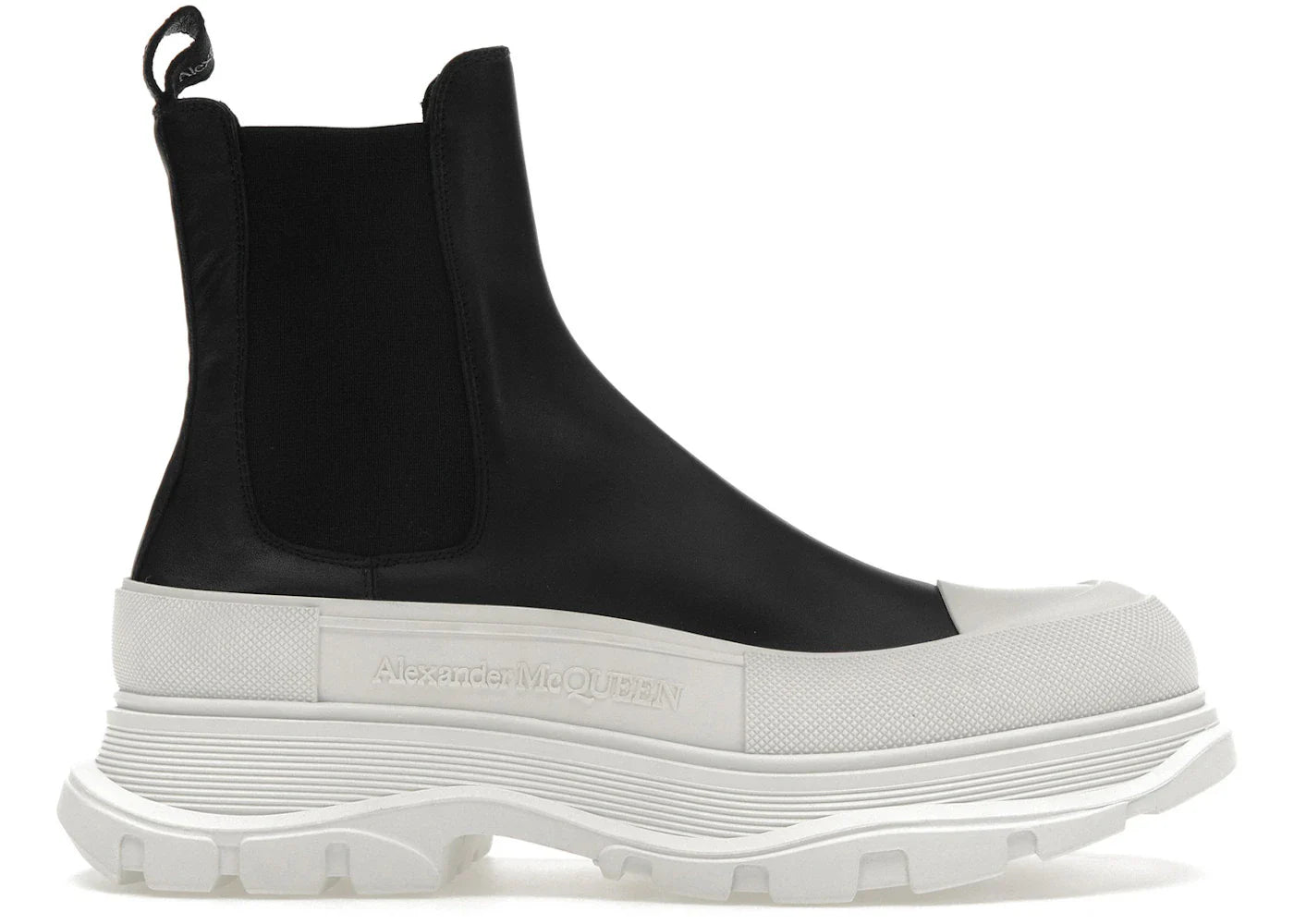 Alexander Mcqueen Tread Slick Chelsea Boot Black White