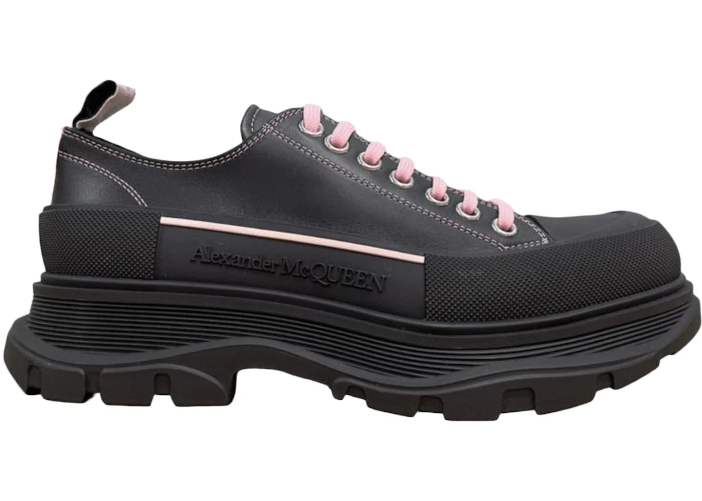 Alexander Mcqueen Tread Slick Low Lace Up Black Pink
