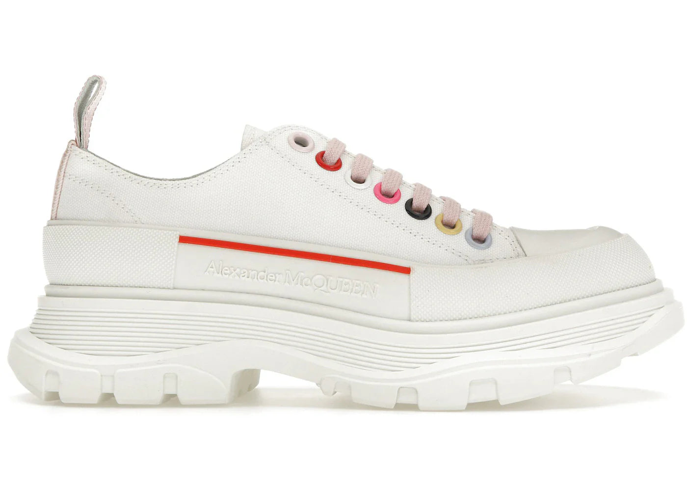 Alexander Mcqueen Tread Slick Low Lace Up White Multi (Women'S)