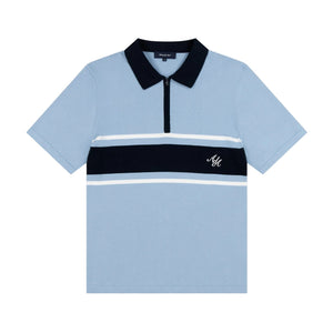 Alma De Ace Notu Knitted Blue Polo Shirt