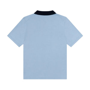 Alma De Ace Notu Knitted Blue Polo Shirt