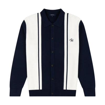 Alma De Ace Adoria Knitted Navy Cream Shirt