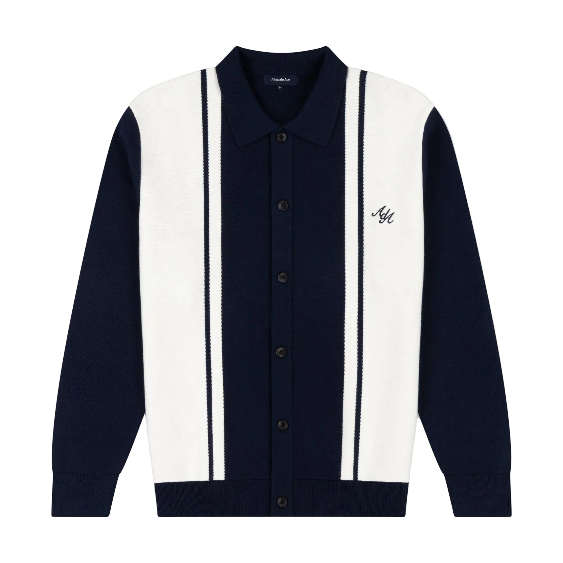 Alma De Ace Adoria Knitted Navy Cream Shirt