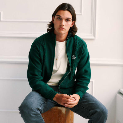 Alma De Ace Sila Knitted Forest Green Jacket