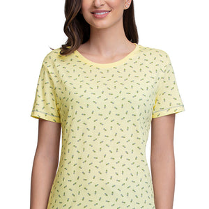 Scoop Neck Sleep Tee - Ditsy Floral Pr Yellow