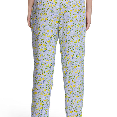 Full Length Pyjama Bottom - Lemon Leaf Pr