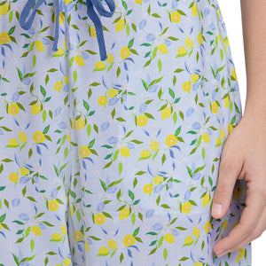 Capri Length Pyjama Bottom - Lemon Leaf Pr