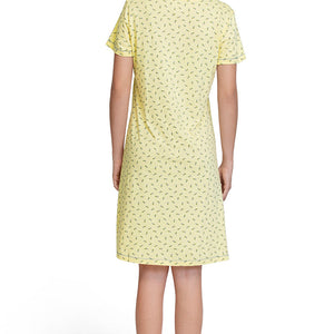 Knee-Length Sleep Dress - Ditsy Floral Pr Yellow