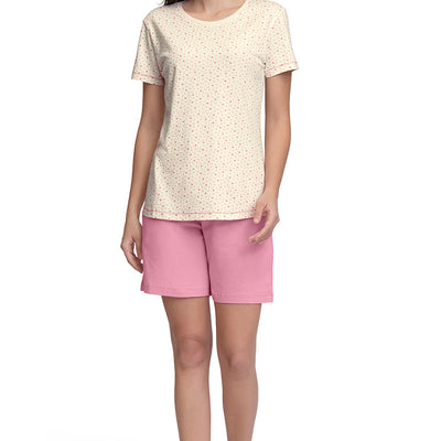 Scoop Neck Sleep Tee - Ditsy Heart Pr