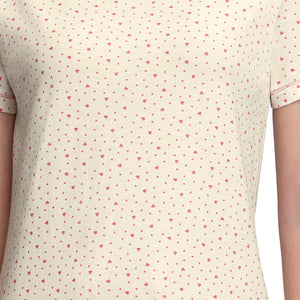 Scoop Neck Sleep Tee - Ditsy Heart Pr