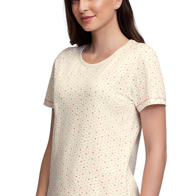 Scoop Neck Sleep Tee - Ditsy Heart Pr