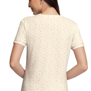 Scoop Neck Sleep Tee - Ditsy Heart Pr