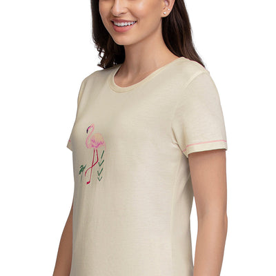 Scoop Neck Sleep Tee - Whitesmoke