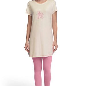 Scoop Neck Sleep Tunic - Whitesmoke