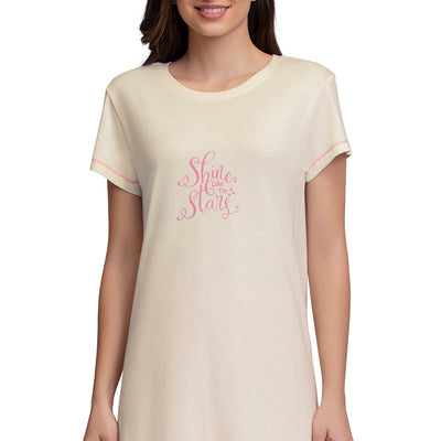 Scoop Neck Sleep Tunic - Whitesmoke