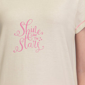 Scoop Neck Sleep Tunic - Whitesmoke