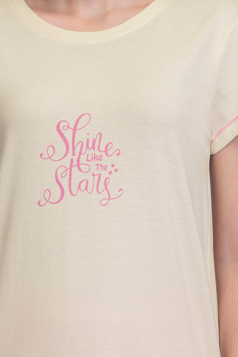 Scoop Neck Sleep Tunic - Whitesmoke