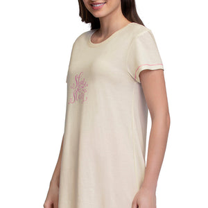 Scoop Neck Sleep Tunic - Whitesmoke