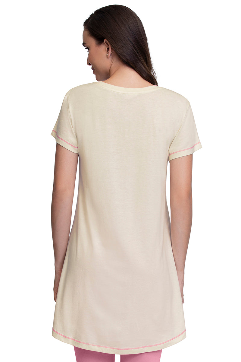 Scoop Neck Sleep Tunic - Whitesmoke