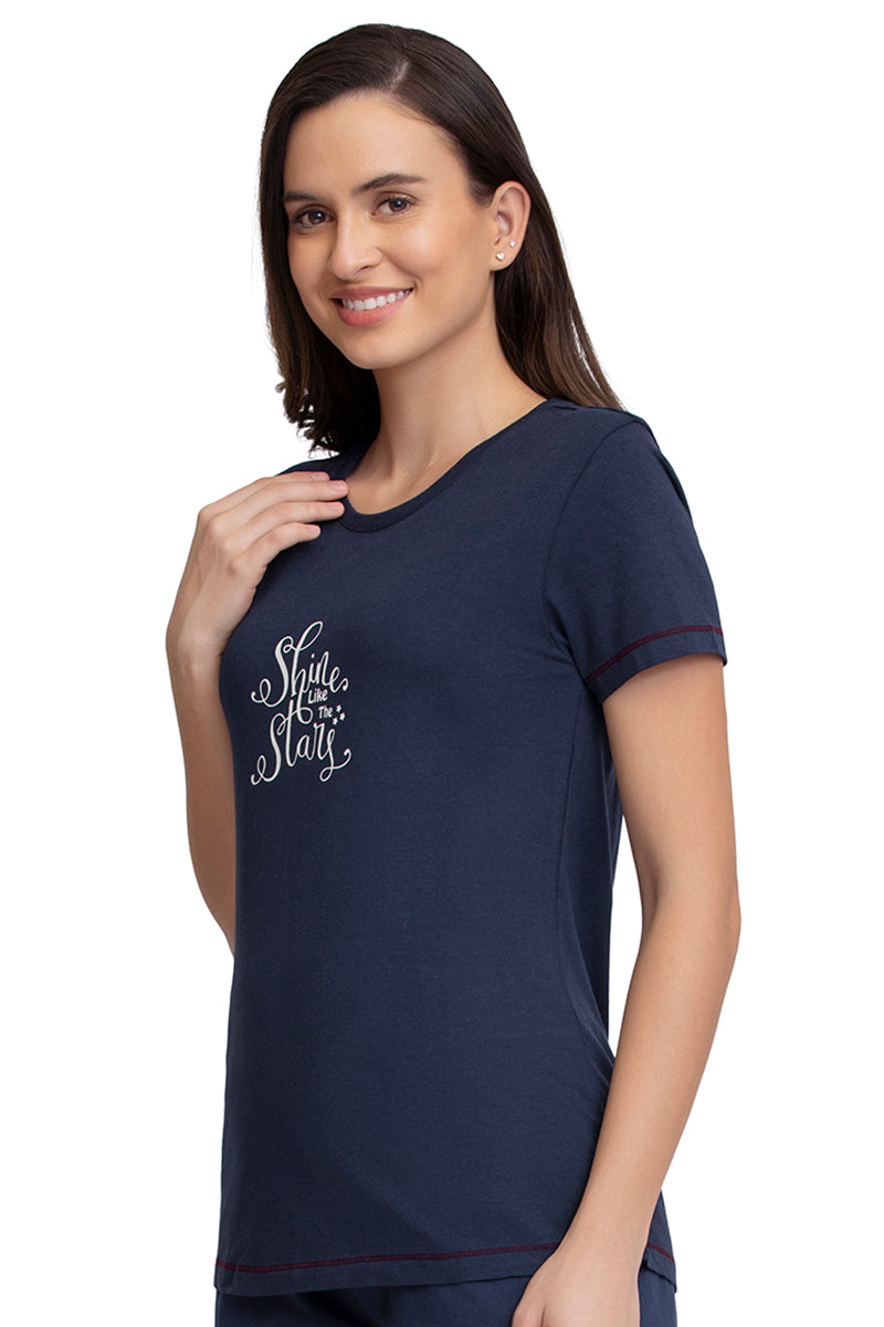 Scoop Neck Sleep Tee - Midnight
