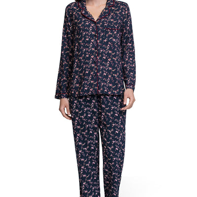 Full Length Pyjama Bottom - Floral Pr Navy