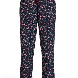 Full Length Pyjama Bottom - Floral Pr Navy