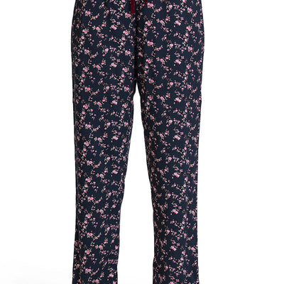 Full Length Pyjama Bottom - Floral Pr Navy