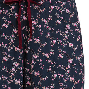 Full Length Pyjama Bottom - Floral Pr Navy