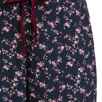 Full Length Pyjama Bottom - Floral Pr Navy