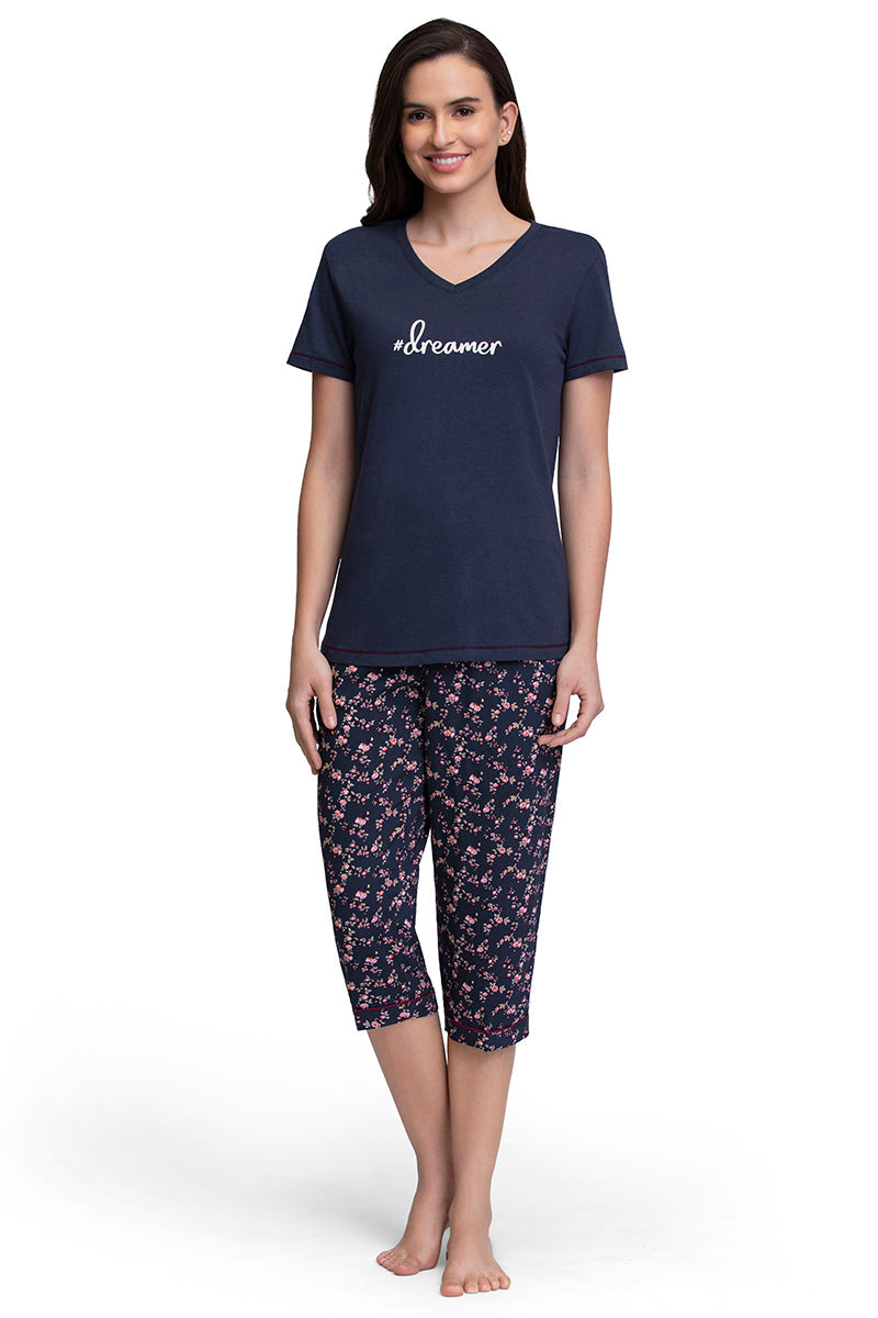 V-Neck Sleep Tee - Midnight