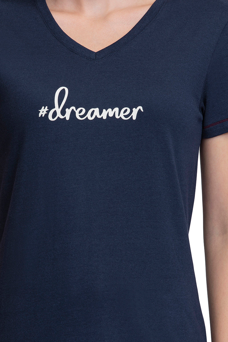 V-Neck Sleep Tee - Midnight